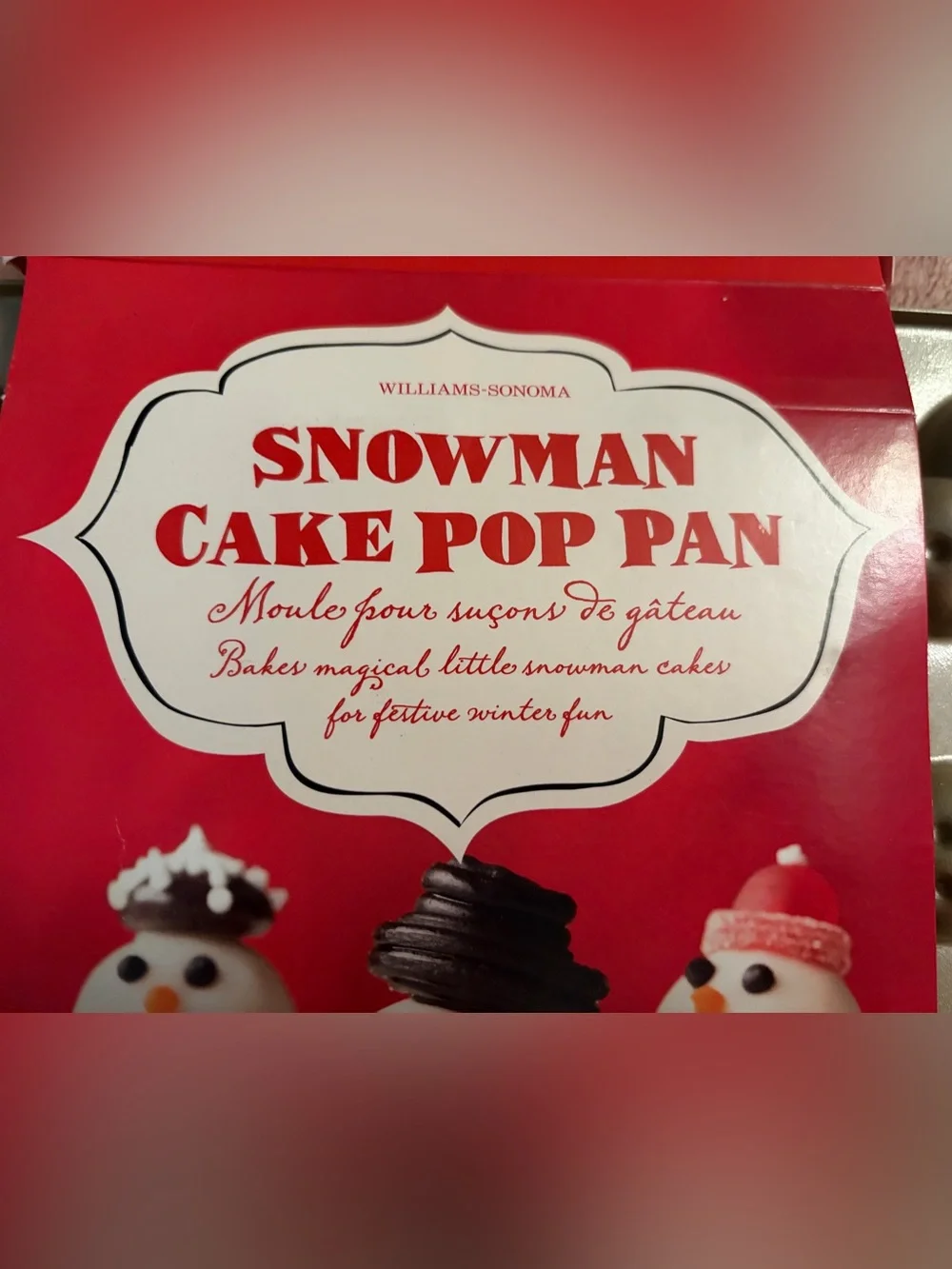Williams Sonoma Snowman Cake Pop Pan - Red and Silver